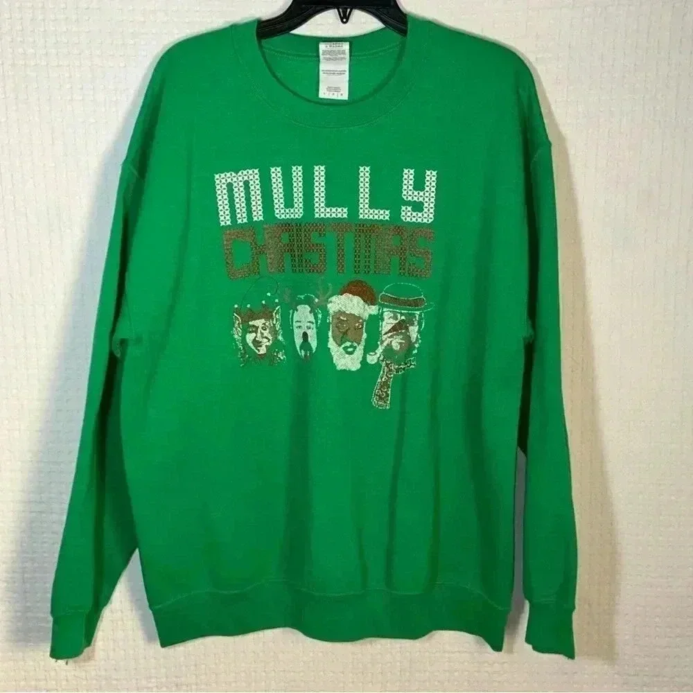 Gildan Mens Size Large Irish Pub Mully Mulligans Alabama Christmas Sweatshirt